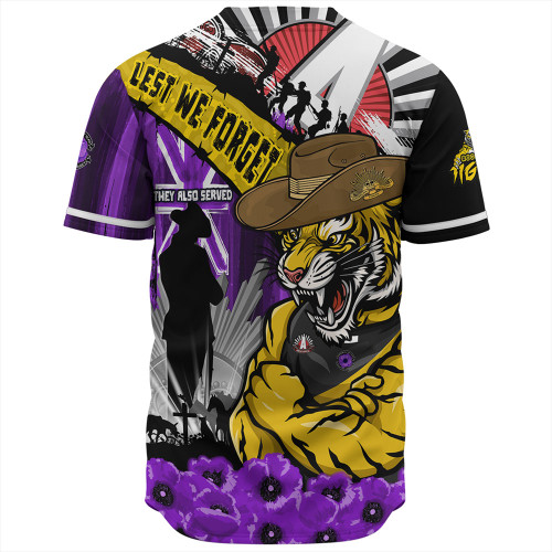 Richmond Baseball Shirt ANZAC Day Honor Purple Valor And Spirit Richmond Baseball Shirt ANZAC Day Honor Purple Valor And Spirit