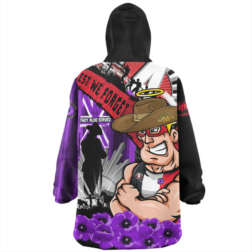 St Kilda Snug Hoodie ANZAC Day Honor Purple Valor And Spirit St Kilda Snug Hoodie ANZAC Day Honor Purple Valor And Spirit