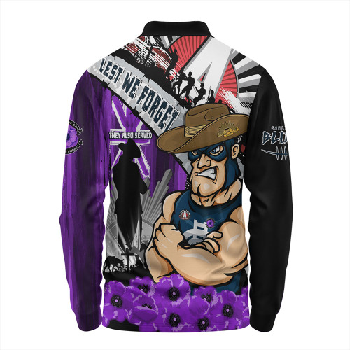 Carlton Long Sleeve Polo Shirt ANZAC Day Honor Purple Valor And Spirit Carlton Long Sleeve Polo Shirt ANZAC Day Honor Purple Valor And Spirit