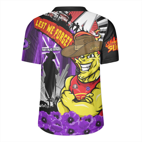 Gold Coast SUNS Rugby Jersey ANZAC Day Honor Purple Valor And Spirit