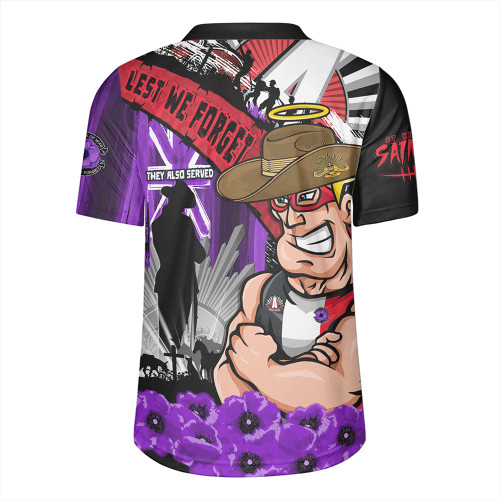St Kilda Rugby Jersey ANZAC Day Honor Purple Valor And Spirit St Kilda Rugby Jersey ANZAC Day Honor Purple Valor And Spirit