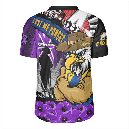 West Coast Eagles Rugby Jersey ANZAC Day Honor Purple Valor And Spirit West Coast Eagles Rugby Jersey ANZAC Day Honor Purple Valor And Spirit
