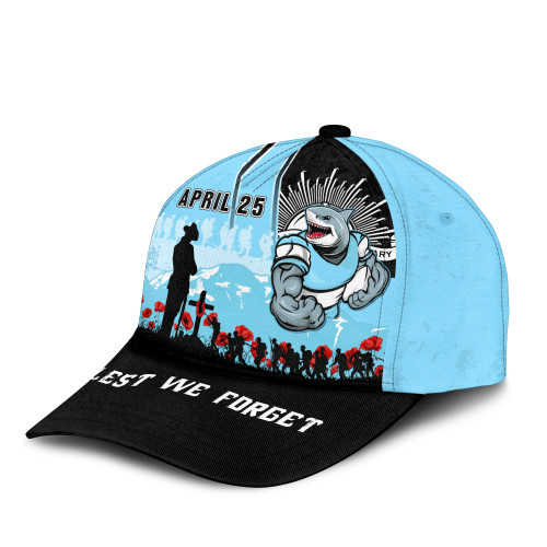 Cronulla-Sutherland Sharks Cap Anzac Day Lest We Forget Strong Fighting Spirit