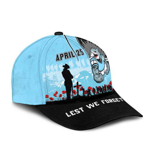 Cronulla-Sutherland Sharks Cap Anzac Day Lest We Forget Strong Fighting Spirit