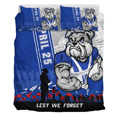 Canterbury-Bankstown Bulldogs Bedding Set Anzac Day Lest We Forget Strong Fighting Spirit
