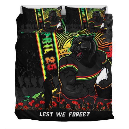 Penrith Panthers Bedding Set Anzac Day Lest We Forget Strong Fighting Spirit