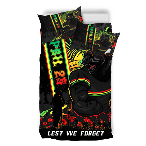 Penrith Panthers Bedding Set Anzac Day Lest We Forget Strong Fighting Spirit