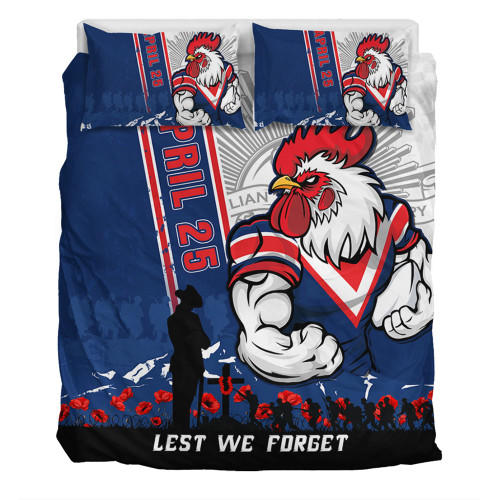 Sydney Roosters Bedding Set Anzac Day Lest We Forget Strong Fighting Spirit