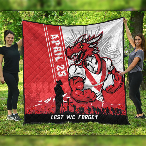 St. George Illawarra Dragons Quilt Anzac Day Lest We Forget Strong Fighting Spirit St. George Illawarra Dragons Quilt Anzac Day Lest We Forget Strong Fighting Spirit