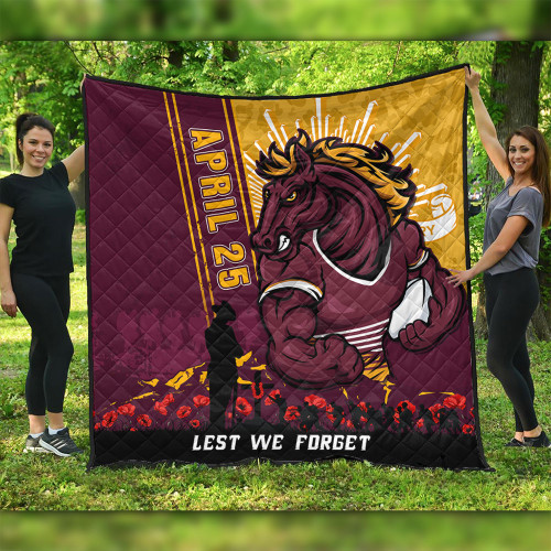 Brisbane Broncos Quilt Anzac Day Lest We Forget Strong Fighting Spirit Brisbane Broncos Quilt Anzac Day Lest We Forget Strong Fighting Spirit