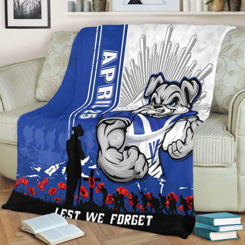 Canterbury-Bankstown Bulldogs Blanket Anzac Day Lest We Forget Strong Fighting Spirit Canterbury-Bankstown Bulldogs Blanket Anzac Day Lest We Forget Strong Fighting Spirit