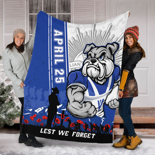 Canterbury-Bankstown Bulldogs Blanket Anzac Day Lest We Forget Strong Fighting Spirit Canterbury-Bankstown Bulldogs Blanket Anzac Day Lest We Forget Strong Fighting Spirit