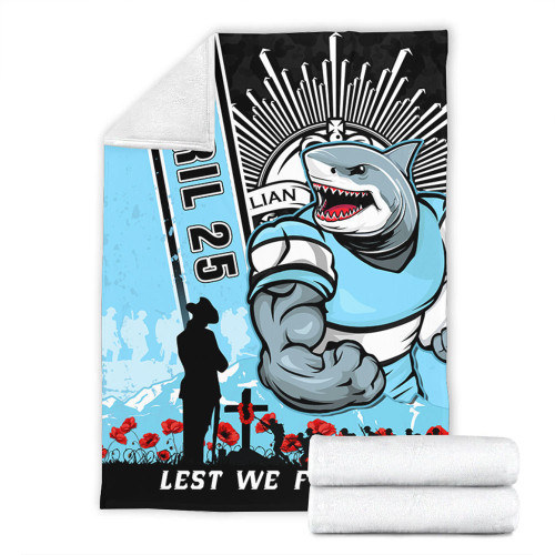 Cronulla-Sutherland Sharks Blanket Anzac Day Lest We Forget Strong Fighting Spirit Cronulla-Sutherland Sharks Blanket Anzac Day Lest We Forget Strong Fighting Spirit