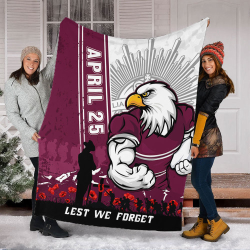 Manly Warringah Sea Eagles Blanket Anzac Day Lest We Forget Strong Fighting Spirit Manly Warringah Sea Eagles Blanket Anzac Day Lest We Forget Strong Fighting Spirit