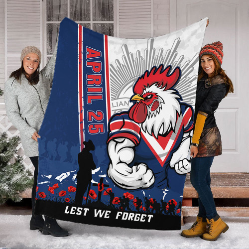 Sydney Roosters Blanket Anzac Day Lest We Forget Strong Fighting Spirit Sydney Roosters Blanket Anzac Day Lest We Forget Strong Fighting Spirit