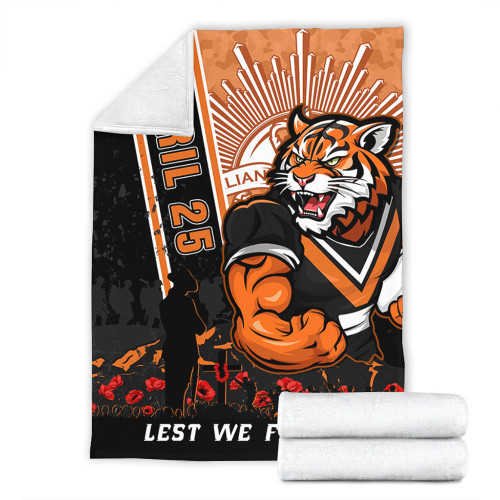 Wests Tigers Blanket Anzac Day Lest We Forget Strong Fighting Spirit Wests Tigers Blanket Anzac Day Lest We Forget Strong Fighting Spirit