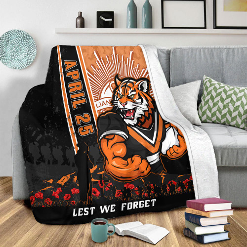 Wests Tigers Blanket Anzac Day Lest We Forget Strong Fighting Spirit Wests Tigers Blanket Anzac Day Lest We Forget Strong Fighting Spirit