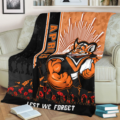 Wests Tigers Blanket Anzac Day Lest We Forget Strong Fighting Spirit Wests Tigers Blanket Anzac Day Lest We Forget Strong Fighting Spirit