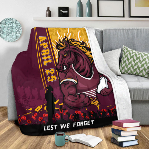 Brisbane Broncos Blanket Anzac Day Lest We Forget Strong Fighting Spirit Brisbane Broncos Blanket Anzac Day Lest We Forget Strong Fighting Spirit