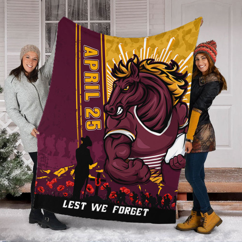 Brisbane Broncos Blanket Anzac Day Lest We Forget Strong Fighting Spirit Brisbane Broncos Blanket Anzac Day Lest We Forget Strong Fighting Spirit