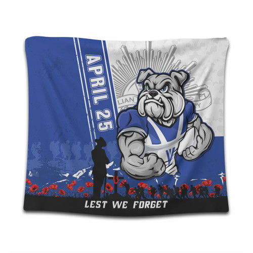 Canterbury-Bankstown Bulldogs Tapestry Anzac Day Lest We Forget Strong Fighting Spirit Canterbury-Bankstown Bulldogs Tapestry Anzac Day Lest We Forget Strong Fighting Spirit