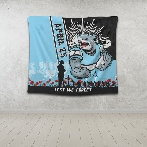 Cronulla-Sutherland Sharks Tapestry Anzac Day Lest We Forget Strong Fighting Spirit Cronulla-Sutherland Sharks Tapestry Anzac Day Lest We Forget Strong Fighting Spirit