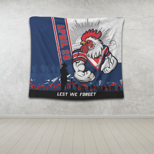 Sydney Roosters Tapestry Anzac Day Lest We Forget Strong Fighting Spirit