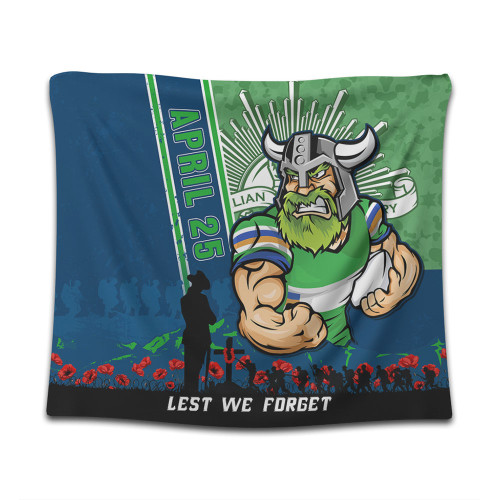 Canberra Raiders Tapestry Anzac Day Lest We Forget Strong Fighting Spirit Canberra Raiders Tapestry Anzac Day Lest We Forget Strong Fighting Spirit