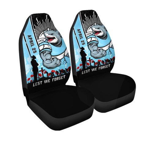 Cronulla-Sutherland Sharks Car Seat Cover Anzac Day Lest We Forget Strong Fighting Spirit