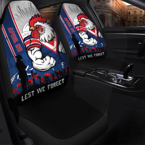 Sydney Roosters Car Seat Cover Anzac Day Lest We Forget Strong Fighting Spirit