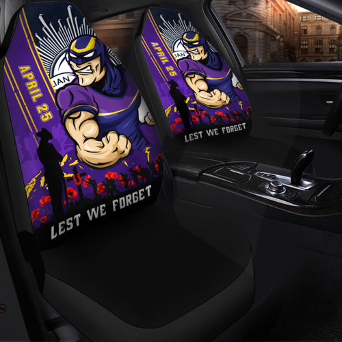 Melbourne Storm Car Seat Cover Anzac Day Lest We Forget Strong Fighting Spirit