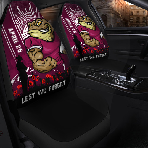 Queensland Maroons Car Seat Cover Anzac Day Lest We Forget Strong Fighting Spirit