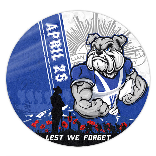 Canterbury-Bankstown Bulldogs Round Rug Anzac Day Lest We Forget Strong Fighting Spirit Canterbury-Bankstown Bulldogs Round Rug Anzac Day Lest We Forget Strong Fighting Spirit