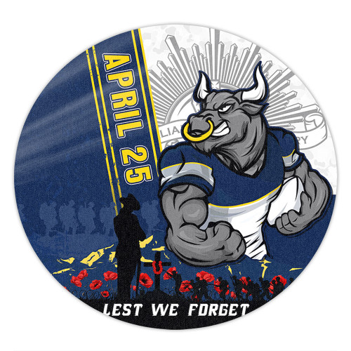 North Queensland Cowboys Round Rug Anzac Day Lest We Forget Strong Fighting Spirit