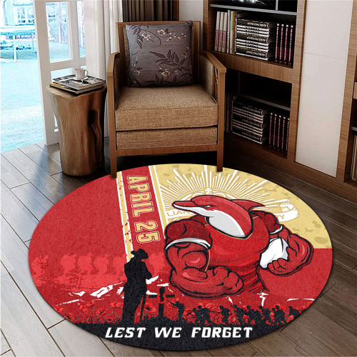 Redcliffe Dolphins Round Rug Anzac Day Lest We Forget Strong Fighting Spirit Redcliffe Dolphins Round Rug Anzac Day Lest We Forget Strong Fighting Spirit