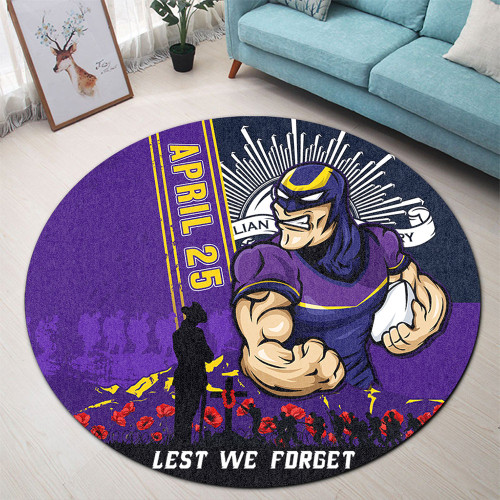 Melbourne Storm Round Rug Anzac Day Lest We Forget Strong Fighting Spirit