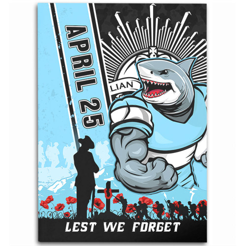 Cronulla-Sutherland Sharks Area Rug Anzac Day Lest We Forget Strong Fighting Spirit