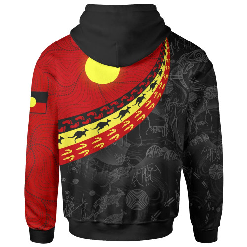 Australia Aboriginal Hoodie - Indigenous Flag Circle Dot Painting Australia Aboriginal Hoodie - Indigenous Flag Circle Dot Painting