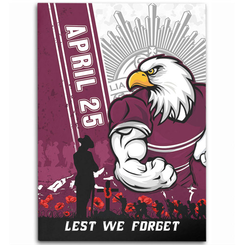 Manly Warringah Sea Eagles Area Rug Anzac Day Lest We Forget Strong Fighting Spirit