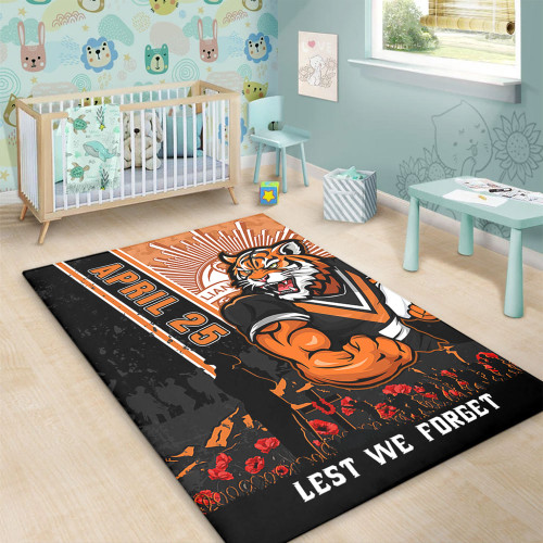 Wests Tigers Area Rug Anzac Day Lest We Forget Strong Fighting Spirit Wests Tigers Area Rug Anzac Day Lest We Forget Strong Fighting Spirit