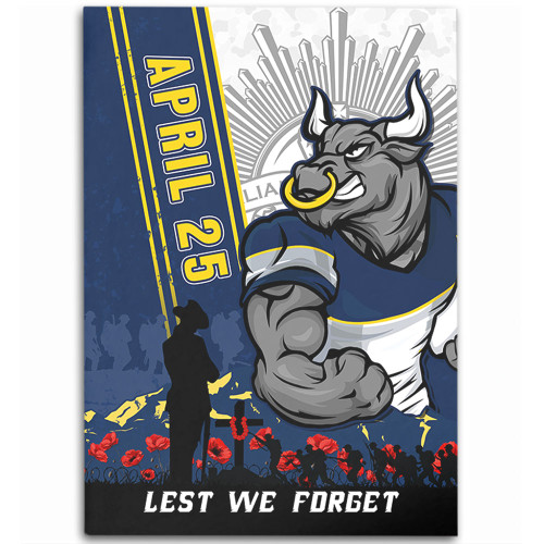 North Queensland Cowboys Area Rug Anzac Day Lest We Forget Strong Fighting Spirit