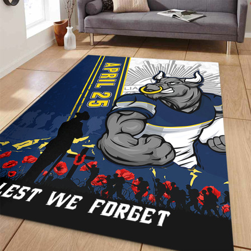 North Queensland Cowboys Area Rug Anzac Day Lest We Forget Strong Fighting Spirit
