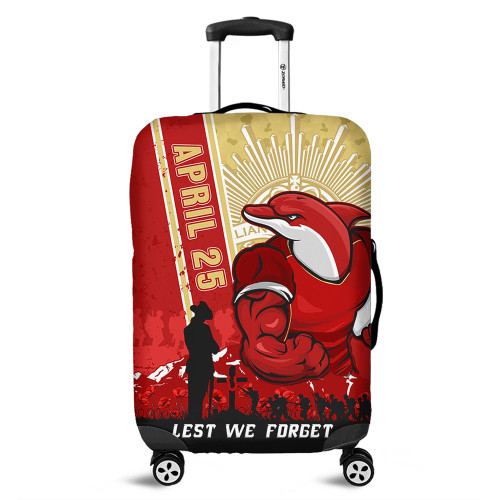 Redcliffe Dolphins Luggage Cover Anzac Day Lest We Forget Strong Fighting Spirit