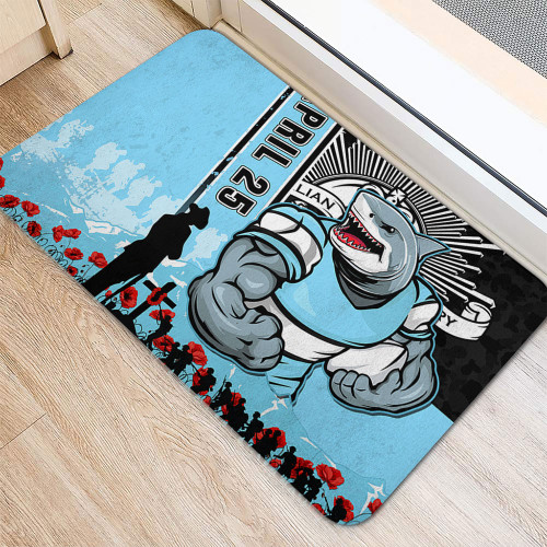 Cronulla-Sutherland Sharks Doormat Anzac Day Lest We Forget Strong Fighting Spirit Cronulla-Sutherland Sharks Doormat Anzac Day Lest We Forget Strong Fighting Spirit