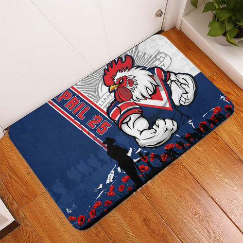 Sydney Roosters Doormat Anzac Day Lest We Forget Strong Fighting Spirit