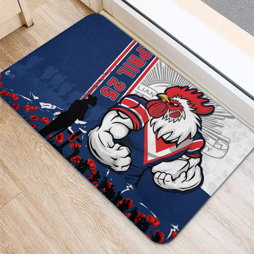 Sydney Roosters Doormat Anzac Day Lest We Forget Strong Fighting Spirit