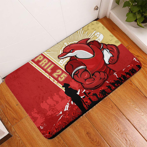 Redcliffe Dolphins Doormat Anzac Day Lest We Forget Strong Fighting Spirit