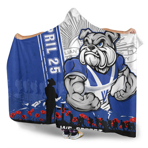 Canterbury-Bankstown Bulldogs Hooded Blanket Anzac Day Lest We Forget Strong Fighting Spirit