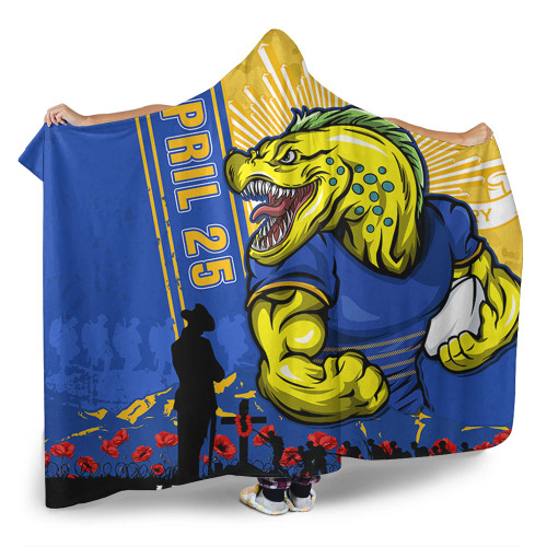 Parramatta Eels Hooded Blanket Anzac Day Lest We Forget Strong Fighting Spirit