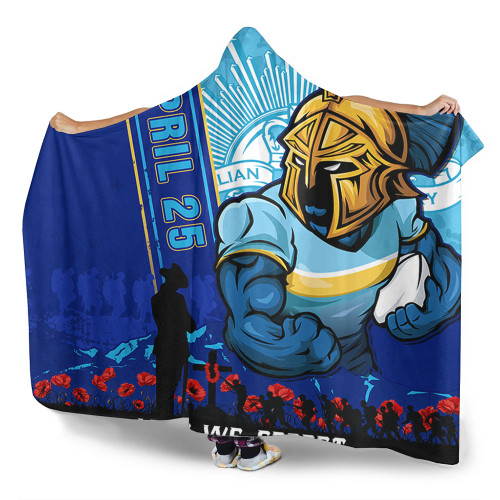 Gold Coast Titans Hooded Blanket Anzac Day Lest We Forget Strong Fighting Spirit
